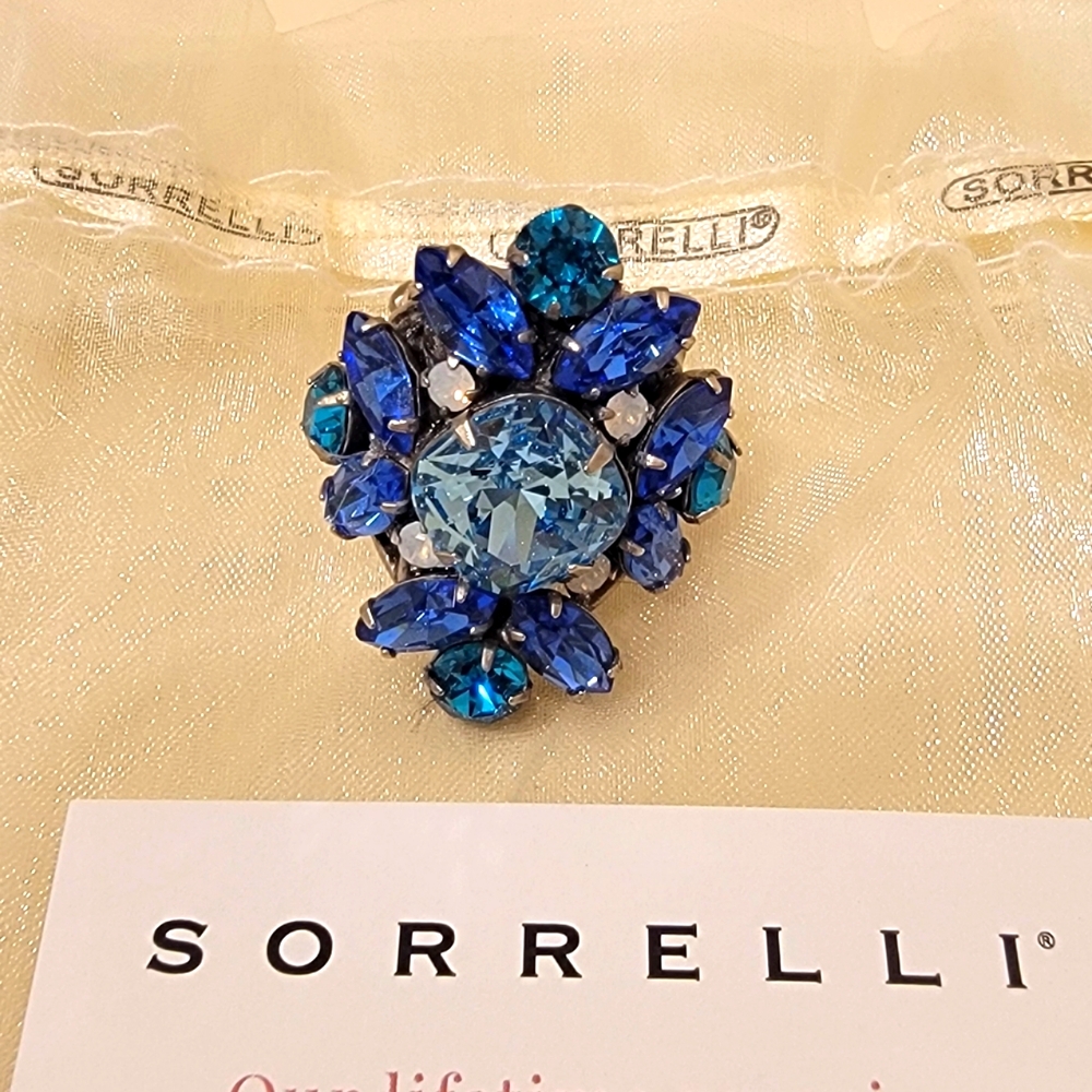 Sorrelli Aquatic Crystal Cluster Cocktail Ring